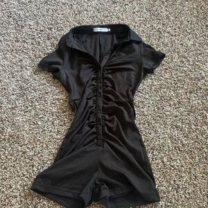 Adika Black Button-Up Jumpsuit